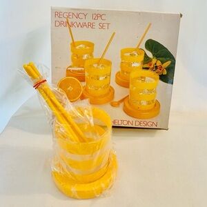 Vintage REGENCY SHELTON DESIGNS (Set of 4) 12pc Drinkware Set